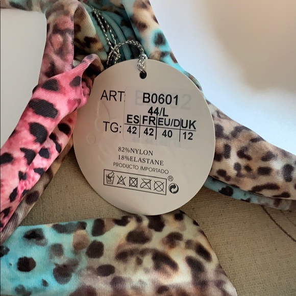 European Animal Print Skimpy Bottom Bikini - Picture 3 of 4